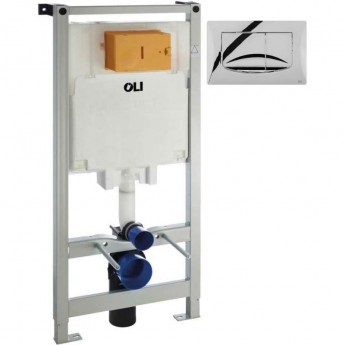 Система инсталляции для подвесного унитаза OLI Oli 80 Sanitarblock 300572mRi00 с панелью смыва River хром глянцевый