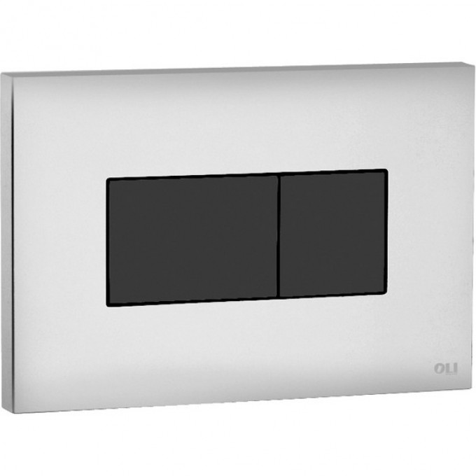 Смывная клавиша двойная OLI Karisma, хром глянцевый/черный Soft touch 641019